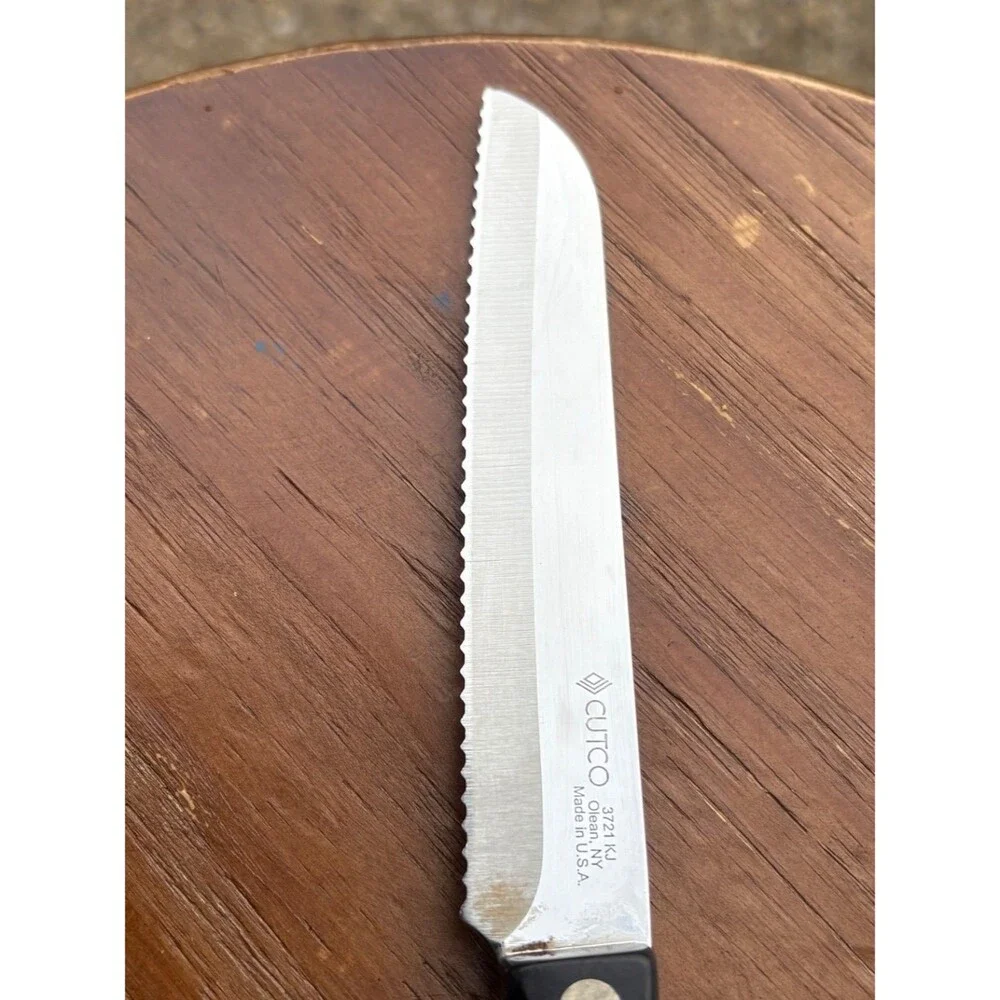 Cutco 3721 KJ Knife Brown Handle Santoku Style 5 inch Blade Trimmer Serrated